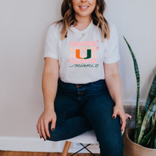 Load image into Gallery viewer, Miami Hurricane retro script heart