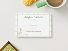 Load image into Gallery viewer, Silly Goose Adoption Certificate