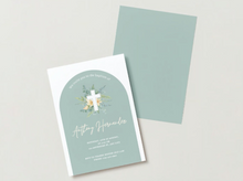 Load image into Gallery viewer, Greenery Arch Baptism Invitation