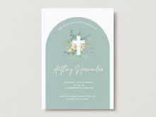 Load image into Gallery viewer, Greenery Arch Baptism Invitation