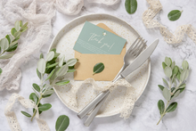 Load image into Gallery viewer, Greenery Arch Baptism thank you card