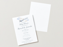 Load image into Gallery viewer, Landing Soon Airplane Baby Shower Invitation