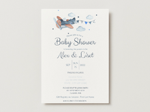Load image into Gallery viewer, Vintage Airplane Baby Shower Invitation
