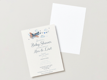 Load image into Gallery viewer, Vintage Airplane Baby Shower Invitation