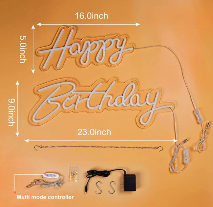 Happy Birthday Neon Sign As Per The Customer Requirements