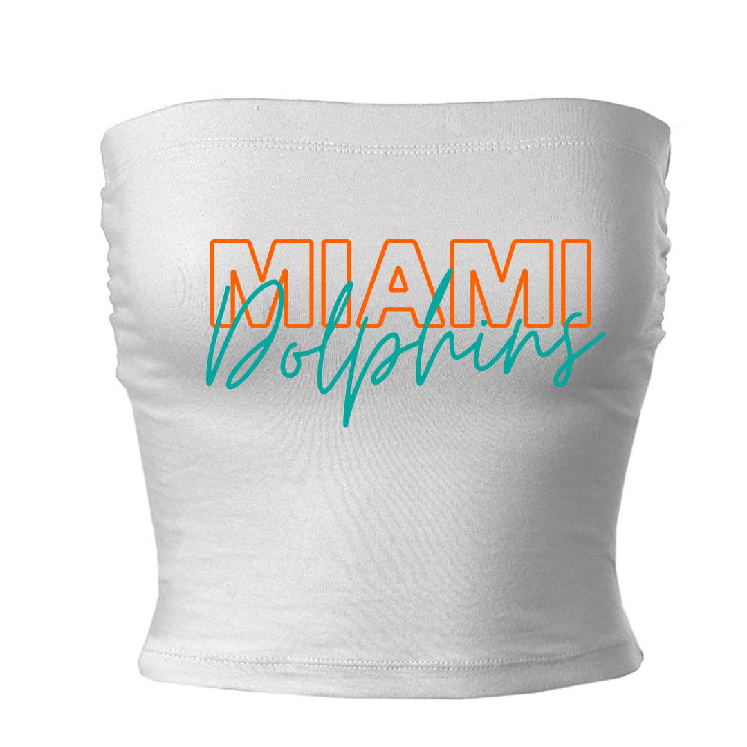 The Mel Boutique Miami Dolphins Tube Top White / Large