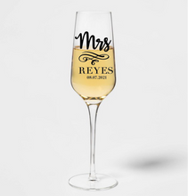 Load image into Gallery viewer, Mr and Mrs Personalized Champagne Glasses