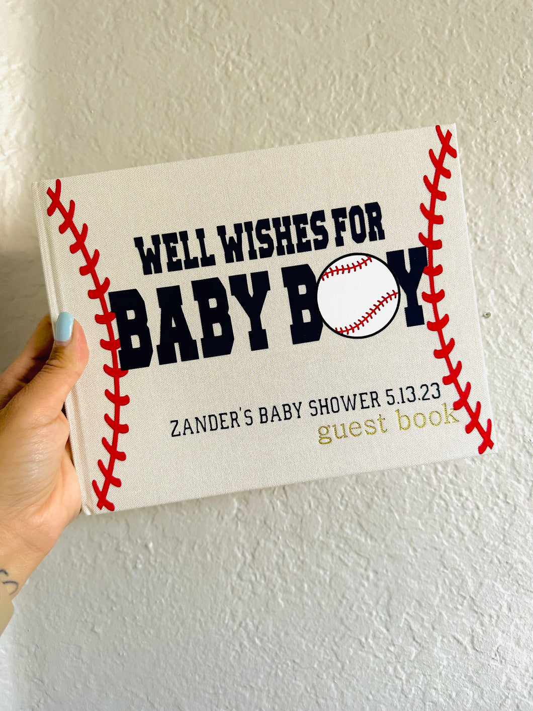 Baseball Linen Guest Book