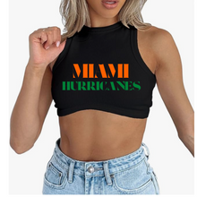 Load image into Gallery viewer, Miami Hurricanes Ribbed Knitted Tank Crop Top
