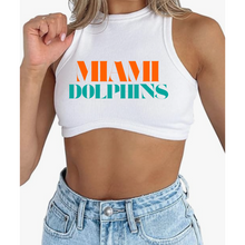 Load image into Gallery viewer, Miami Dolphins Ribbed Knitted Tank Crop Top
