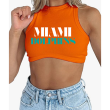 Load image into Gallery viewer, Miami Dolphins Ribbed Knitted Tank Crop Top
