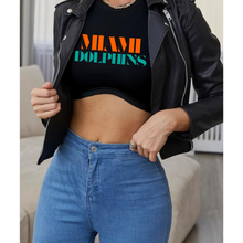 Load image into Gallery viewer, Miami Dolphins Ribbed Knitted Tank Crop Top
