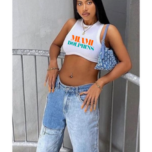 Load image into Gallery viewer, Miami Dolphins Ribbed Knitted Tank Crop Top
