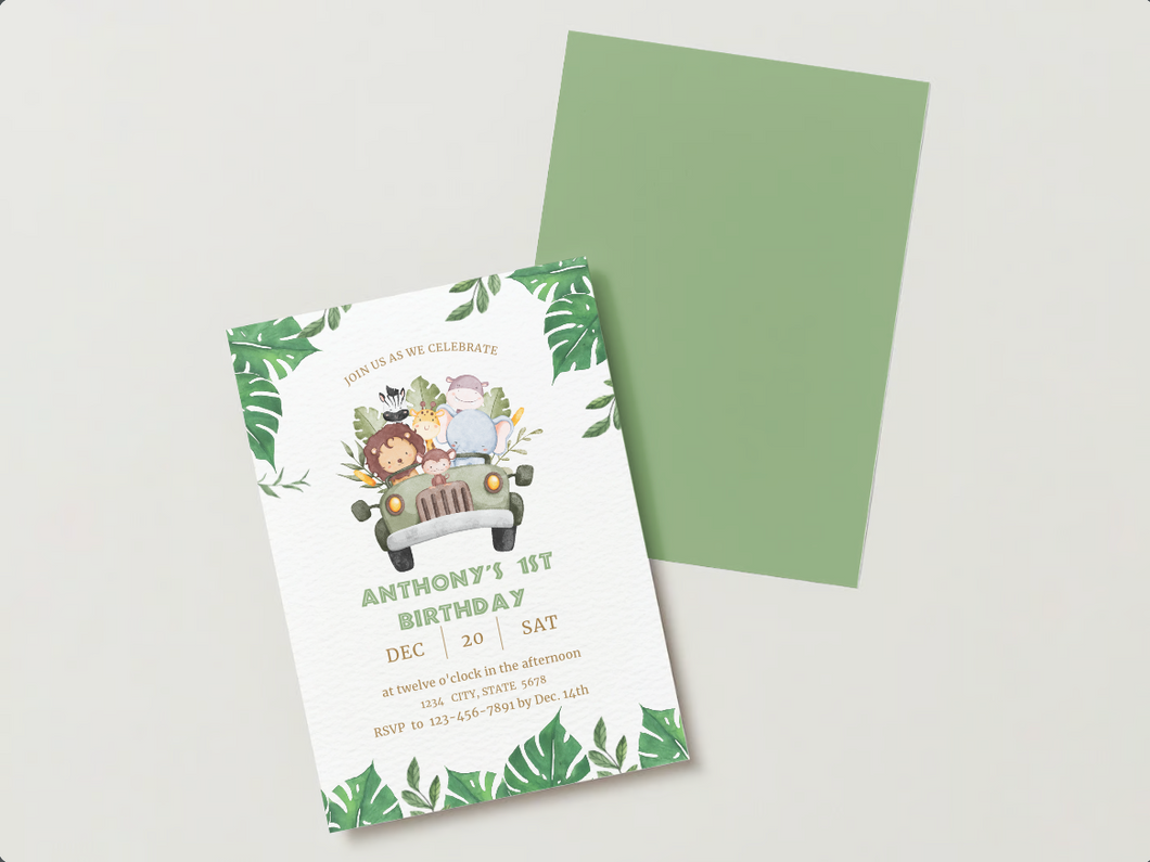 Safari Animal Invitation