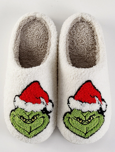 Santa Grinch Christmas Fleece Warm Slipper