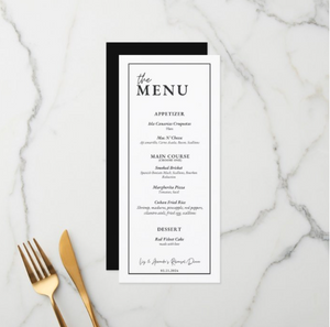 Modern Black & White Menu