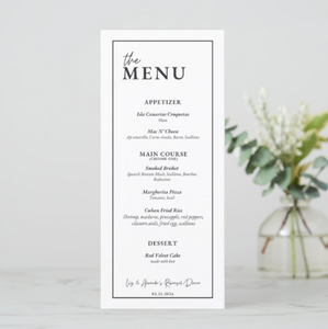 Modern Black & White Menu