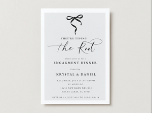 Black Bow Coquette Engagement Invitation