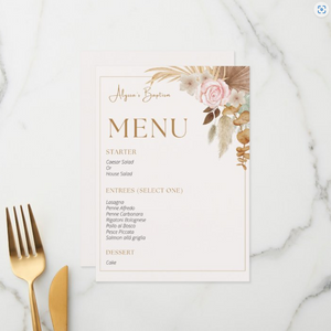 Floral Boho Menu