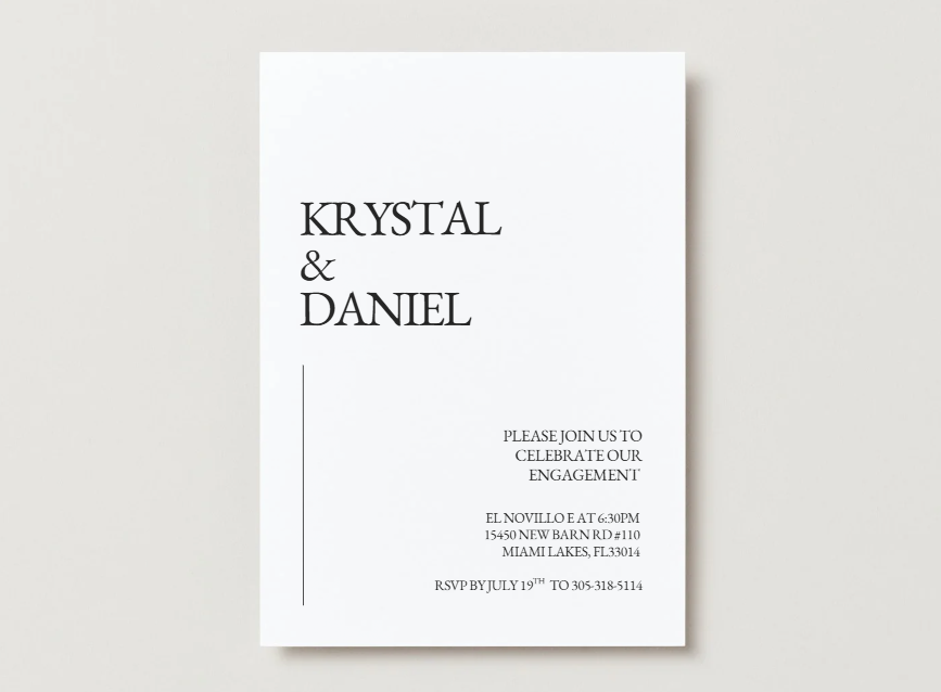 Modern Simple Engagement Dinner Invitation