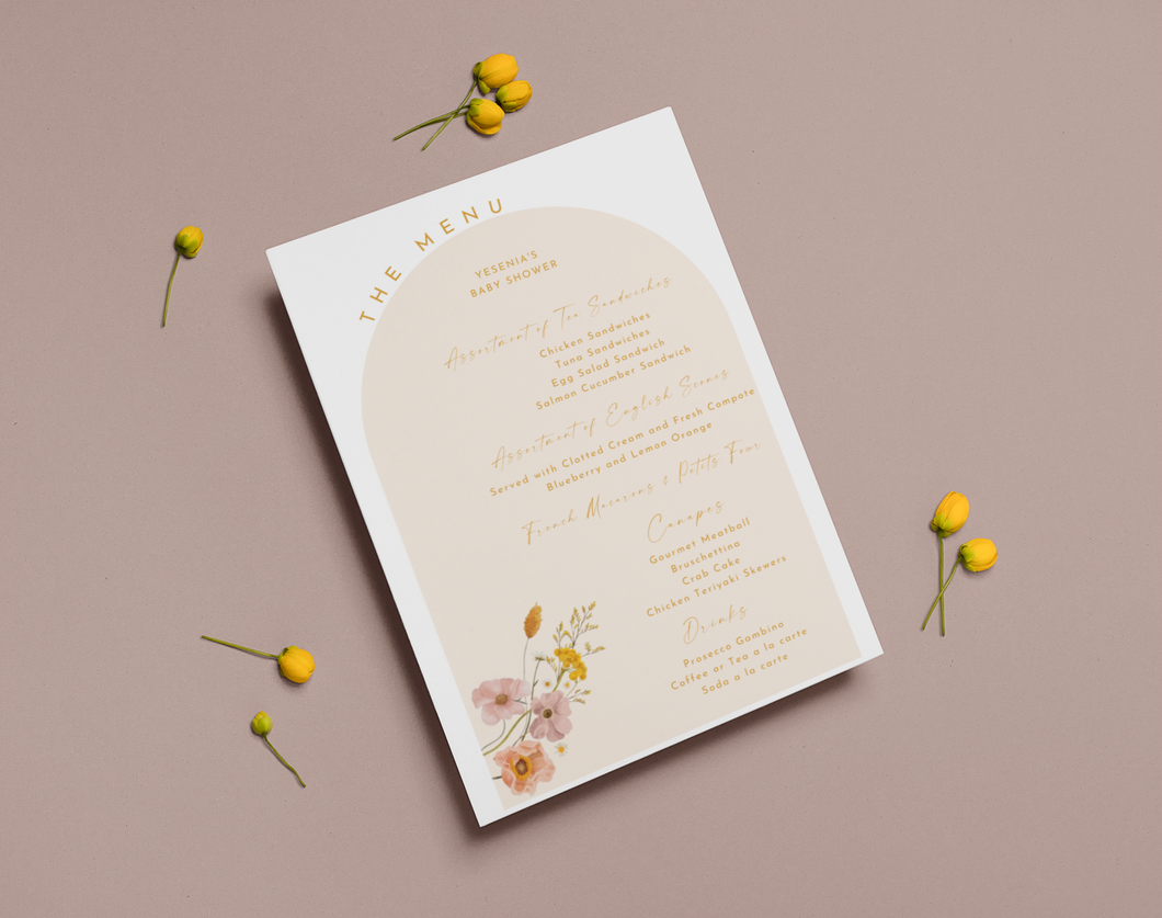 Floral Arch Menu