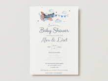 Load image into Gallery viewer, Vintage Airplane Baby Shower Invitation
