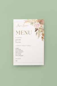 Floral Boho Menu