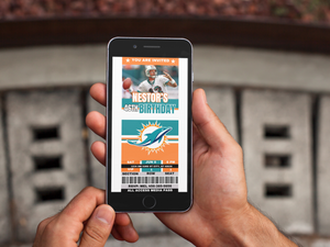 Miami Dolphin Football Birthday Invitation