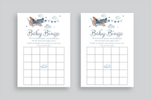 Load image into Gallery viewer, Vintage Airplane Baby Shower BINGO Game
