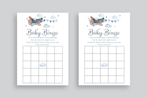 Vintage Airplane Baby Shower BINGO Game