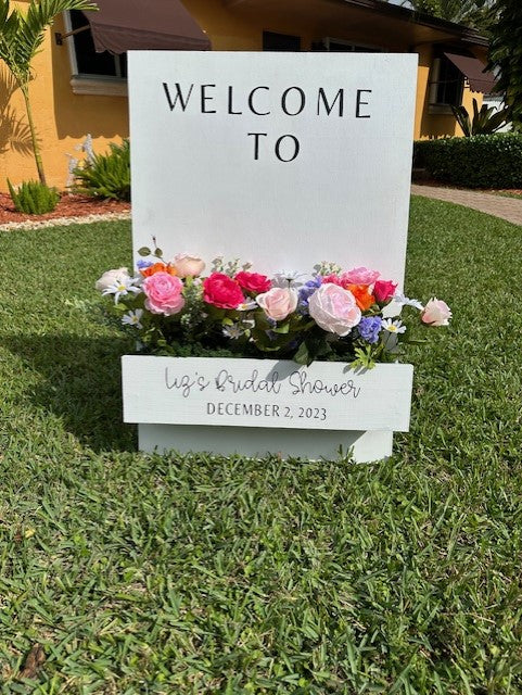 Foldable Floral Box Welcome Sign RENTAL