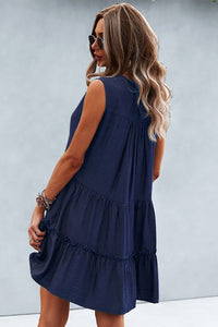 Lin Ruffle V-neck Dress