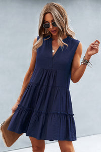 Lin Ruffle V-neck Dress