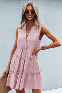 Lin Ruffle V-neck Dress