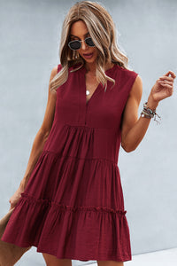 Lin Ruffle V-neck Dress