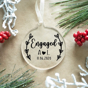 Newley Engaged | Married Round Acrylic Ornament