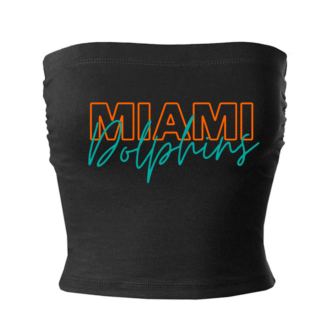 The Mel Boutique Miami Dolphins Tube Top Black / Medium