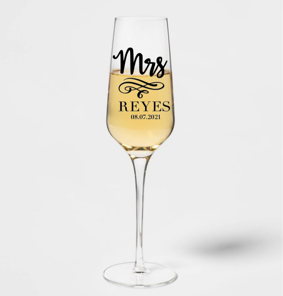 Mr and Mrs Personalized Champagne Glasses