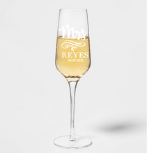 Load image into Gallery viewer, Mr and Mrs Personalized Champagne Glasses
