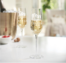 Load image into Gallery viewer, Mr and Mrs Personalized Champagne Glasses
