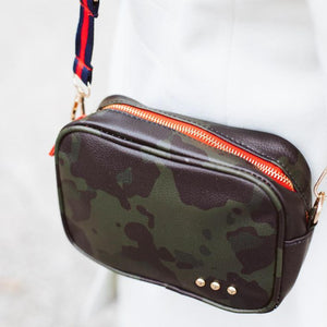 Carlie Camo Faux Leather Crossbody