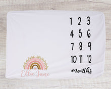 Load image into Gallery viewer, Boho Rainbow Milestone Blanket
